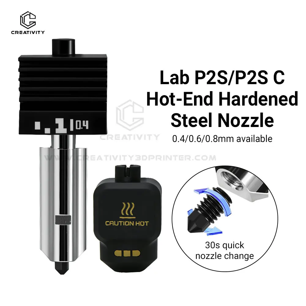 Bambu Lab P2S Hotend Kit 0.2 0.4 0.6 0.8mm Removable Hardened Steel Nozzle Hot End Kit For Bambu Lab P2S Nozzle Assembly
