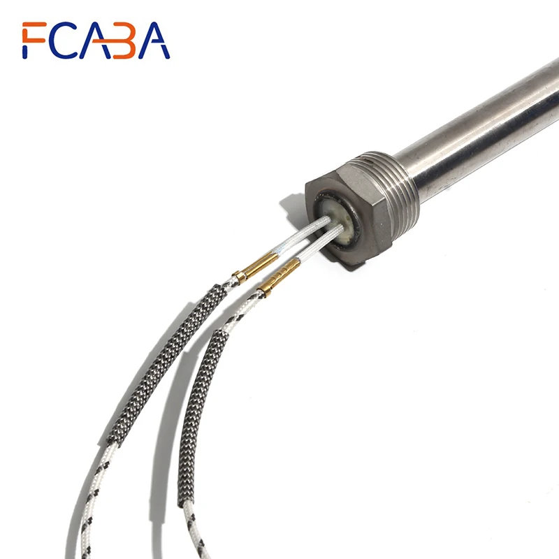 FCABA 304 Stainless Steel Threaded Single End Heating Tube Cartridge Heater 16x250mm 1500W 220V/110V/380V DN20 (25mm)