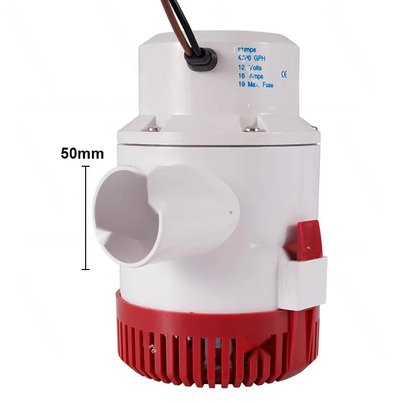 Model 4700 Submersible 4700GPH 12V/24V DC Bilge Pump For Marine/Agricultural Use High Flow Water Transfer With 6M Lift