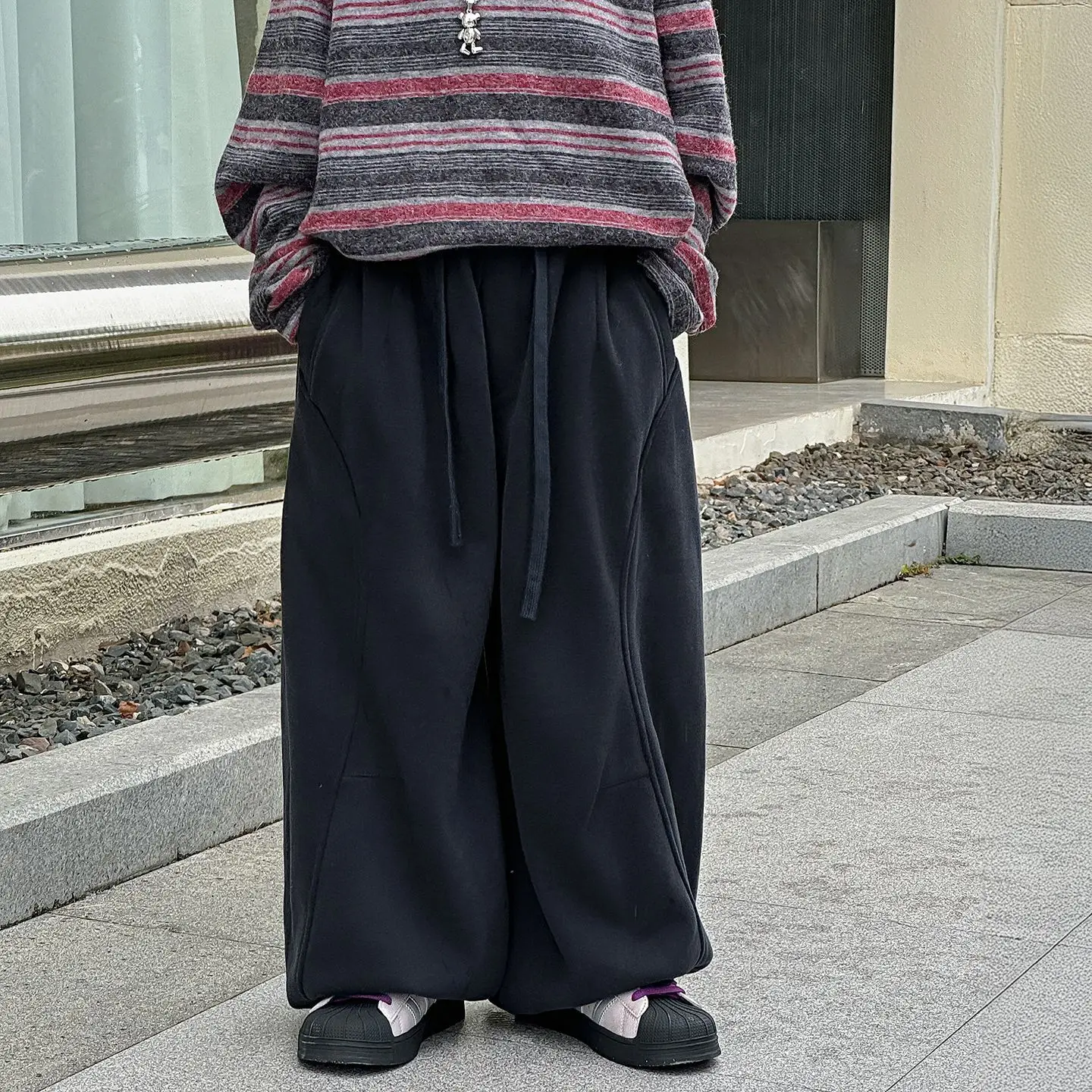 ملابس أطفال فضفاضة متعددة الاستخدامات على الطراز الكوري سراويل رياضية جديدة لخريف وشتاء 2025 للأولاد سراويل محبوكة من الصوف غير رسمية عصرية #6