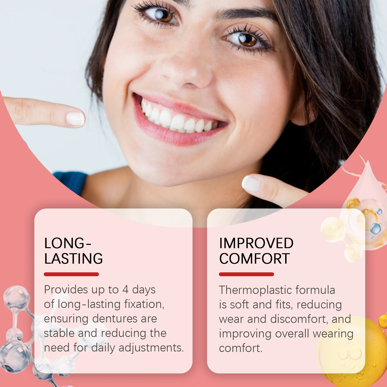 Comfort Denture Adhesives Glue Teeth Care Thermoplastic Denture Silicone Reline Kit Adhesive Cushion Friction Fixed Dentures