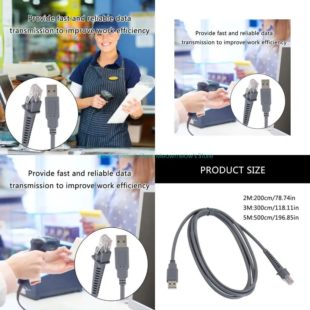 W91A Кабель USB A к RJ45 для широко используемых моделей сканеров Datalogic GD4130 QD2120 GPS4490 QD2130 QD2110