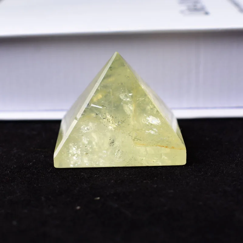 1PC Natural Citrine Polishing Pyramid Healing Mineral Reiki Energy Tower Crystal Ornaments For Home Decoration