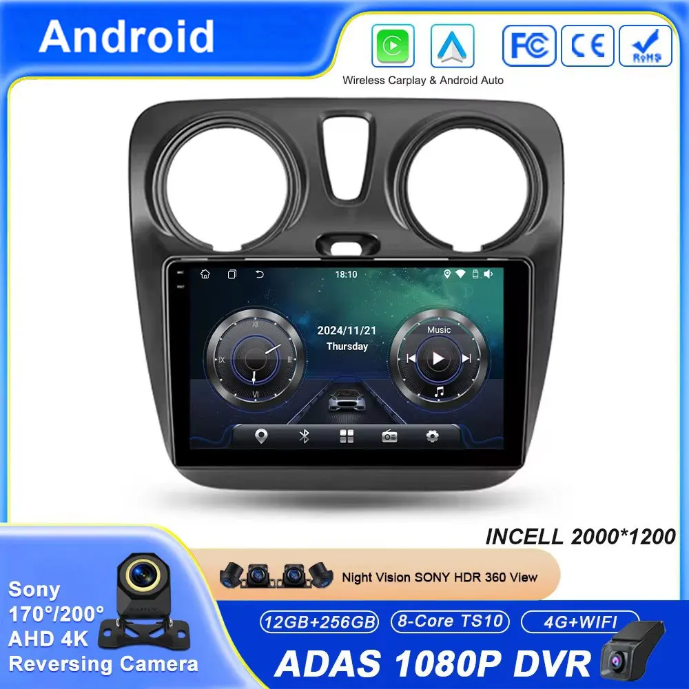 

Автомобильное радио Android для Renault Lodgy Dacia Dokker 2012-2020 авторадио 4G WIFI GPS автомобильное видео мультимедиа автомобильный Carplay