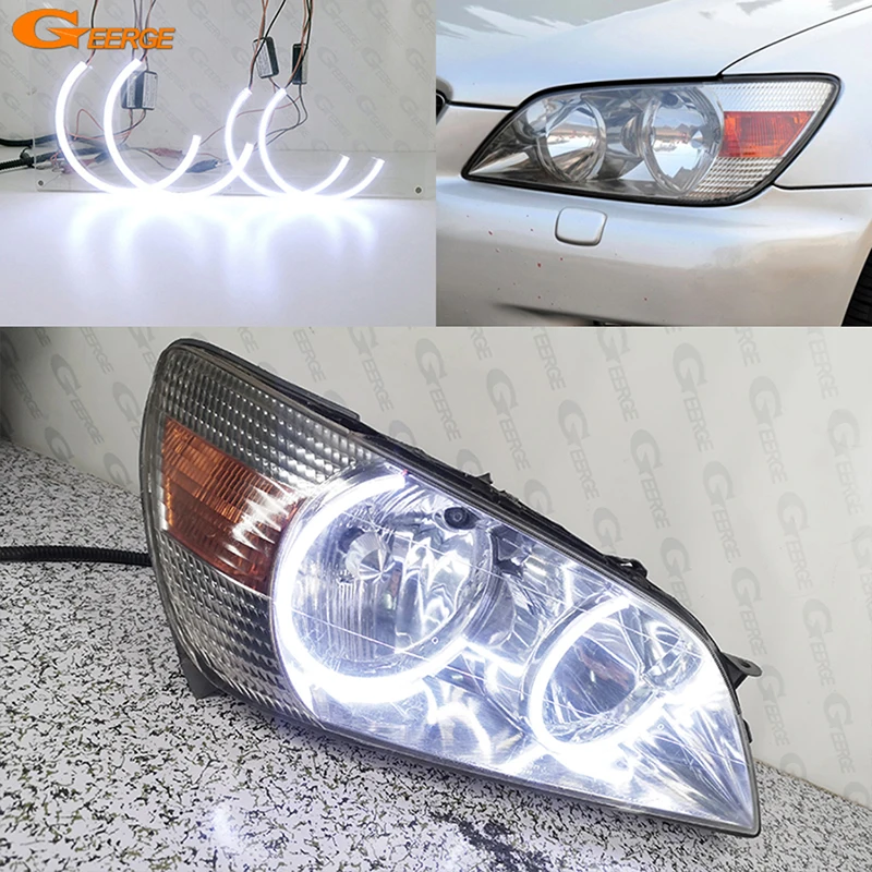 

For Lexus IS 200 300 Toyota Altezza SXE10 1998 - 2002 2003 2004 2005 Day Light Ultra Bright COB Led Angel Eyes Kit Halo Rings