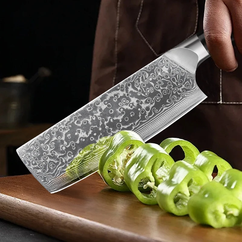 7 inch Slicing knife 67 Layer Damascus Steel Chef's Knife Kitchen Professional Meat Cutting Vegetable Knife Cooking Tools