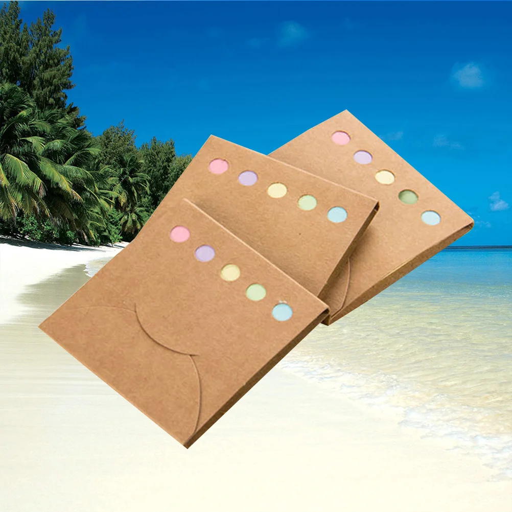 3 Pcs Colorful Notepads Blank Flash Cards Portable Memo Pad Study Folding Note School Supplies Stationery Small Size
