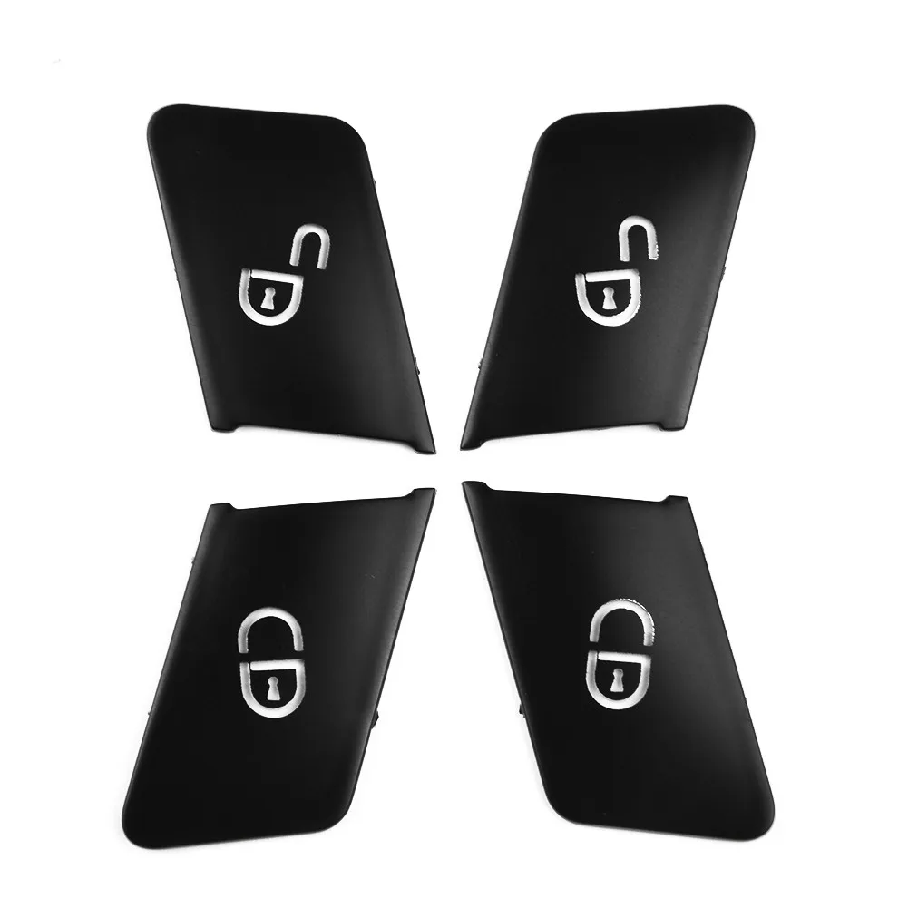 4pcs For Benz Door Lock Unlock Button ABS Matte Black For Benz C Class W204 2007-2014 For E Class W212 2010-2015