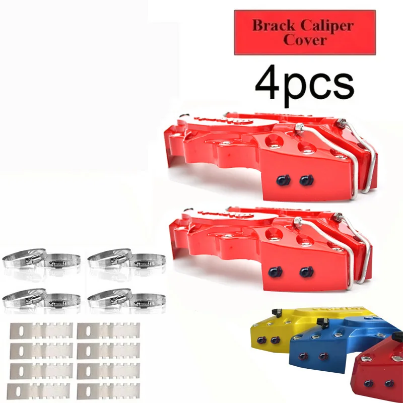 

2*2 pc Fixing By Screws,ABS Plastic Brake Caliper Cover,8 Color 3D Style For BMW Audi Mecerdes Benz Lexus (Come With Fix Things)
