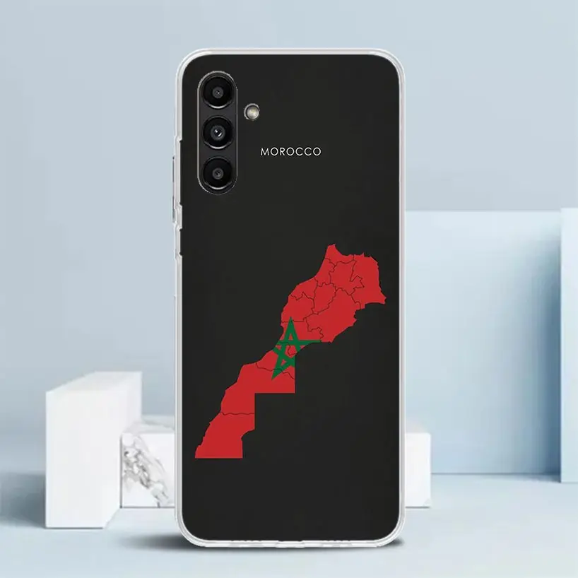 Morocco Flag Phone Case For Samsung Galaxy A15 A14 A13 A12 A55 A54 A53 A52 A35 A34 A33 A32 A25 A24 A23 A22 A04S A03S A02S