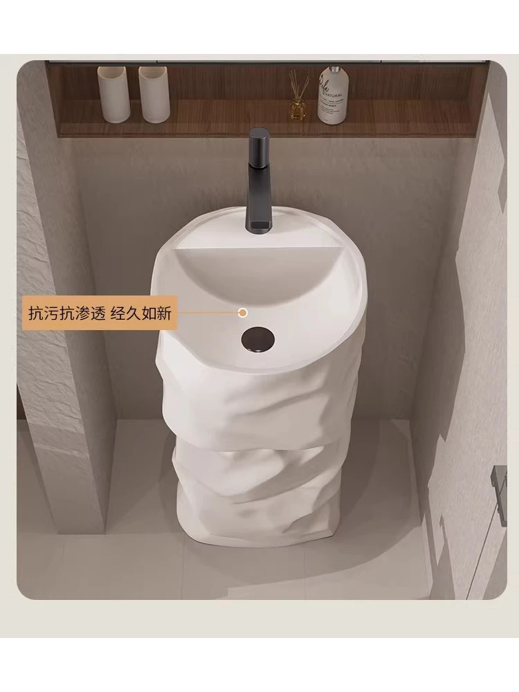 

Wabi Sandy Wind Stone Personalized Washbasin Creative Art Homestay Pillar Basin