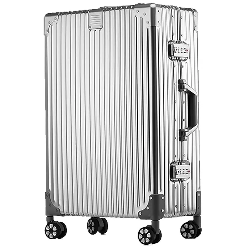 20/24/28 inch Aluminium Suitcase TSA Lock Carry-on Luggage Boarding Trolley Case Metal Password Suitcases Travel Universal Wheel