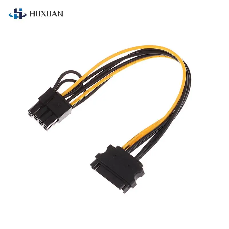 1Pc 15pin SATA Male To 8pin(6+2) PCI-E Power Supply Cable 18AWG Wire 20cm SATA Cable 15-pin To 8 Pin Cable Wire For Graphic Card