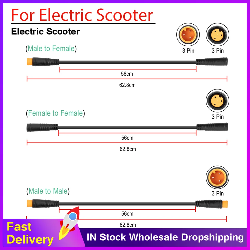 Conversion Cables Waterproof 3Pin Extension Cable Sensor for