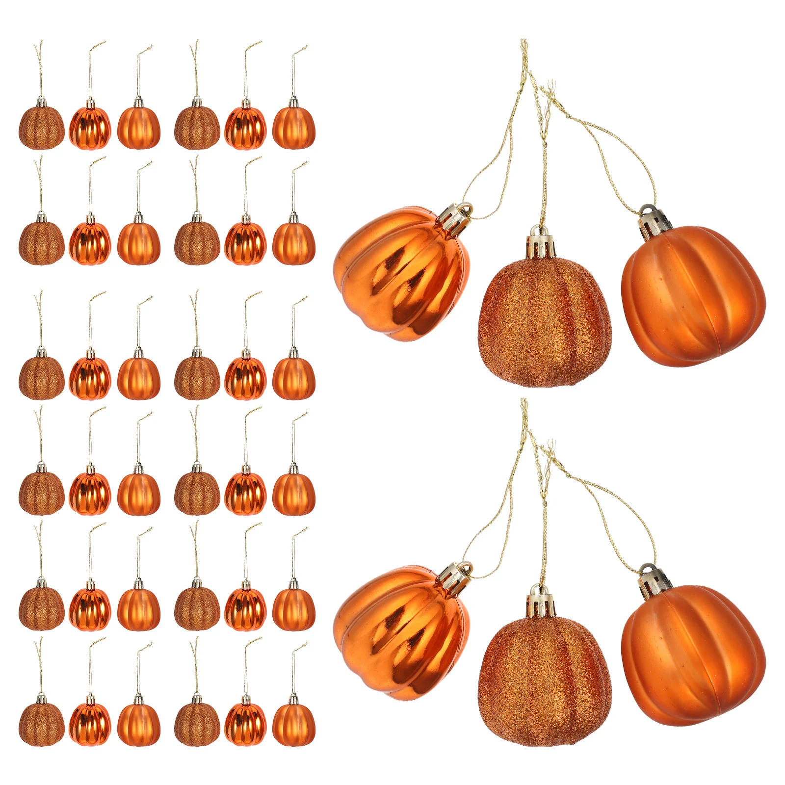 

36Pcs Fall Pumpkin Ornaments Artificial Mini Plastic Thanksgiving Pumpkin Decoration Tree Hanging Autumn Party Decor