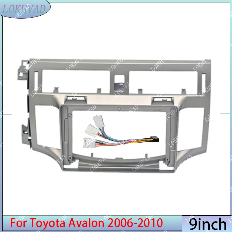 Silver ABS Car Interior Radio Stereo Fascia Panel Frame Trim Fit for Toyota Avalon 2006-2010 Dashboard Mount Kit