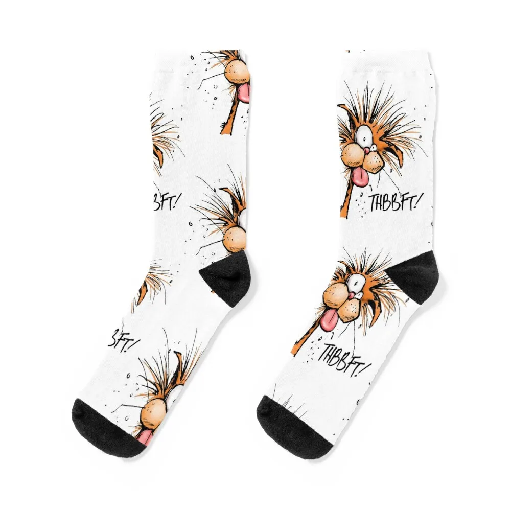 Bloom County Bill The Cat Thbbft! Funny Cartoon 2 Socks football winter Socks Women Men's