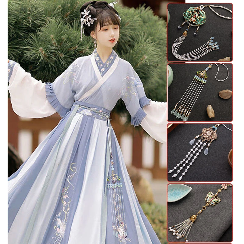 

Chinese Style Tassel Ornament Hanfu Decorative Waist Pendant Hanging Rope Hanfu Cheongsam Accessory Charm Belt Waist Chain