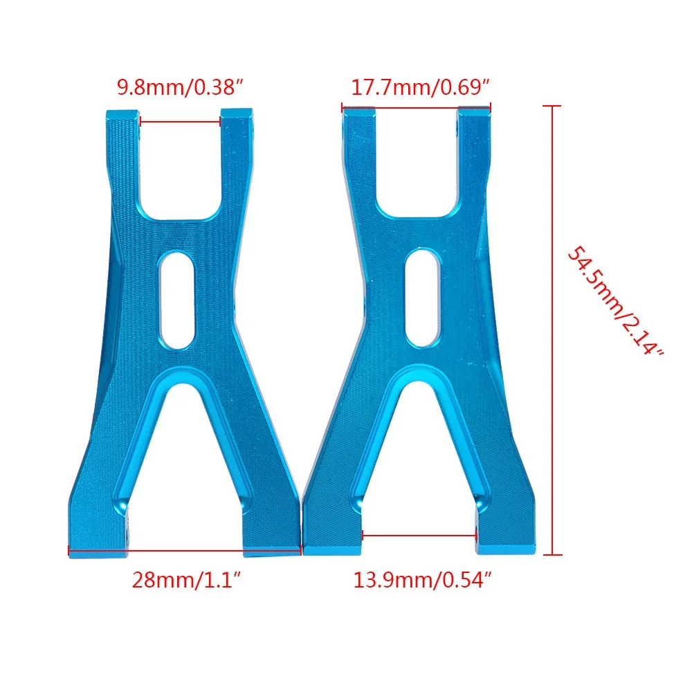 Brazo de Control de suspensión inferior delantera/trasera de aluminio (L/R) para Wltoys 1/18 RC A959 A969 A979, piezas de Metal mejoradas, 2 uds.
