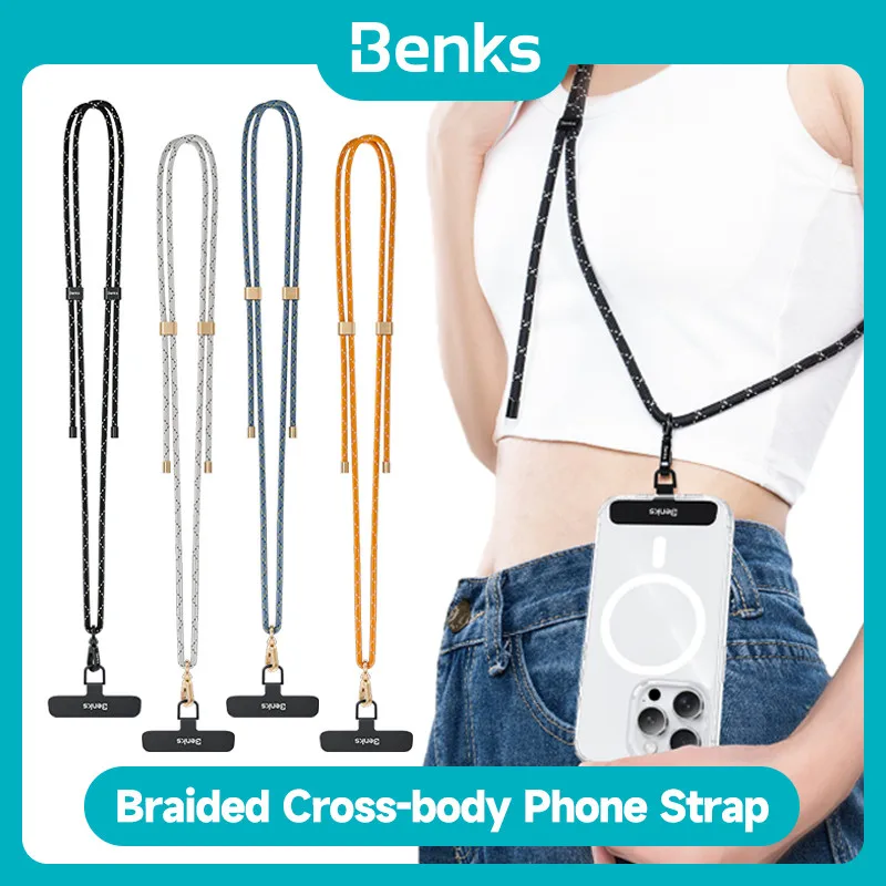 Benks geflochtener Cross-Body-Telefon gurt für Apple Huawei Fall verstellbar Anti-Verlust, robust und langlebig Hals hängen Stil mit Polsterung