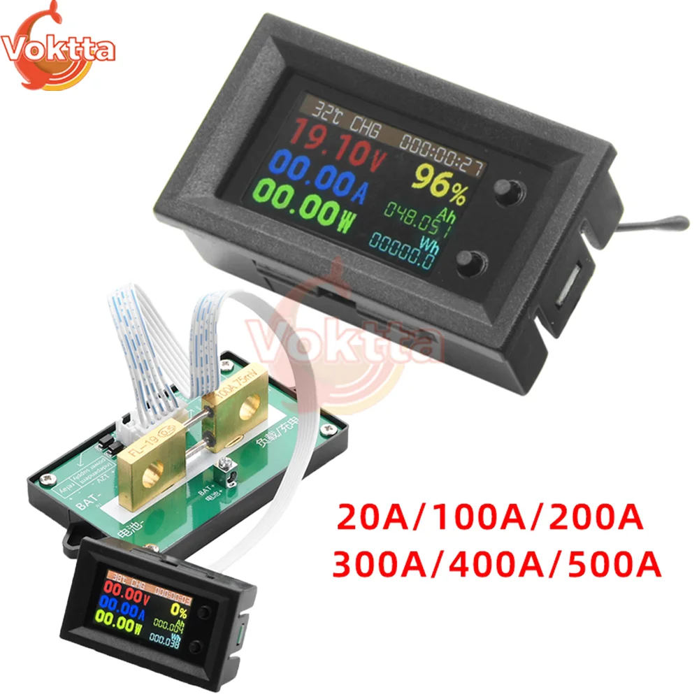 Multi-function Tensão Atual Tester Bateria Coulomb Medidor Voltímetro Amperímetro dc 7200v 100a 200a 300a 400a 500a em 1