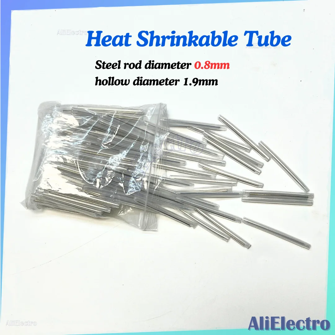 1000pcs/lot  Steel rod diameter 0.8mm Heat Shrinkable Tube 40/45/60mm Smoove Fiber Optic Splice Protector Tubo Cable For 900μm