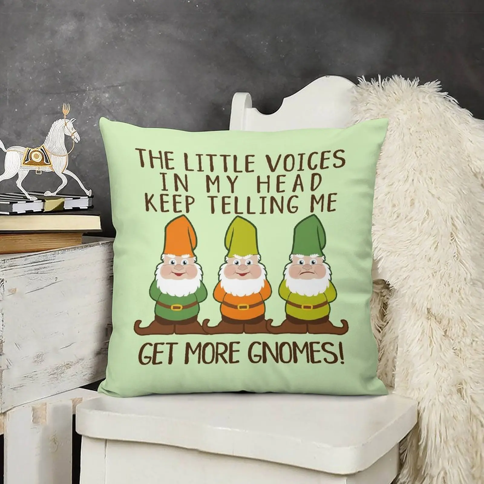 

The Littles Voices Get More Gnomes Throw Pillow Decorative Cushions For Luxury Sofa Pillow Cases pillow