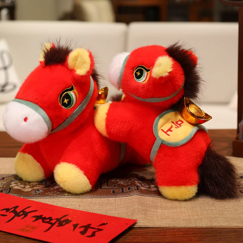 

25/30/40 см Юань Бао Красная Лошадь Плюшевая Игрушка Новогодний Талисман Лошадь Плюшевые Игрушки Китайнатаун Бутик Пони Декор Фестивальный Подарок Детский Подарок