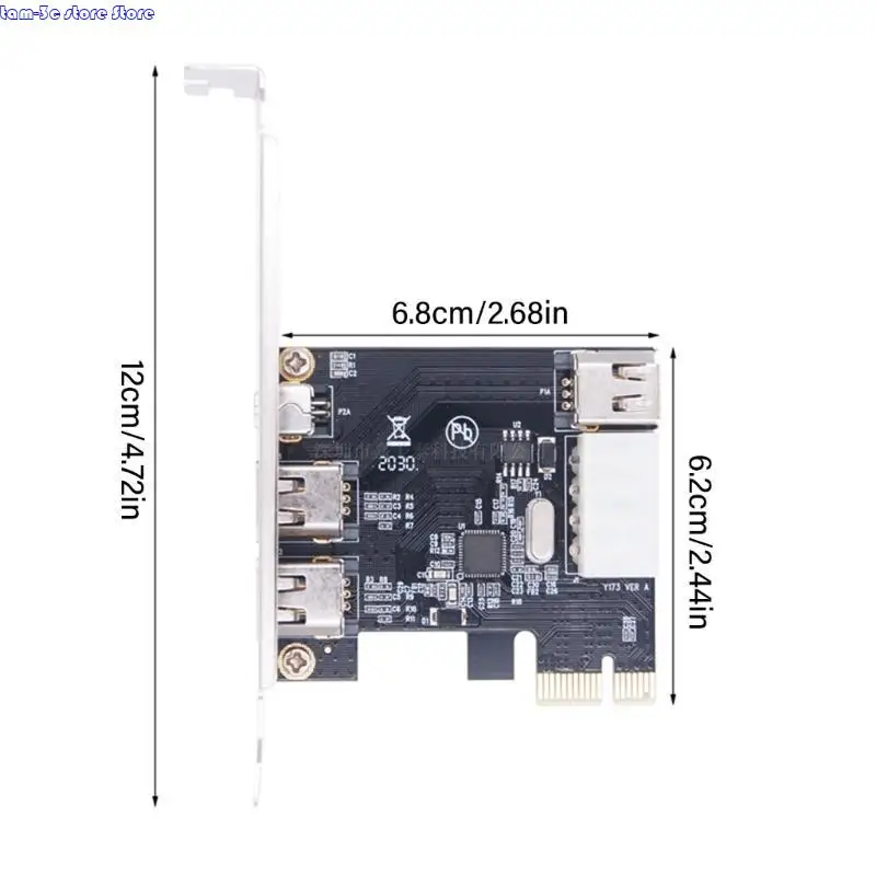 D0UA PCIE 4ポートファイアー6ピン拡張カードPCIE 1394チップセットアダプターPCIE1X