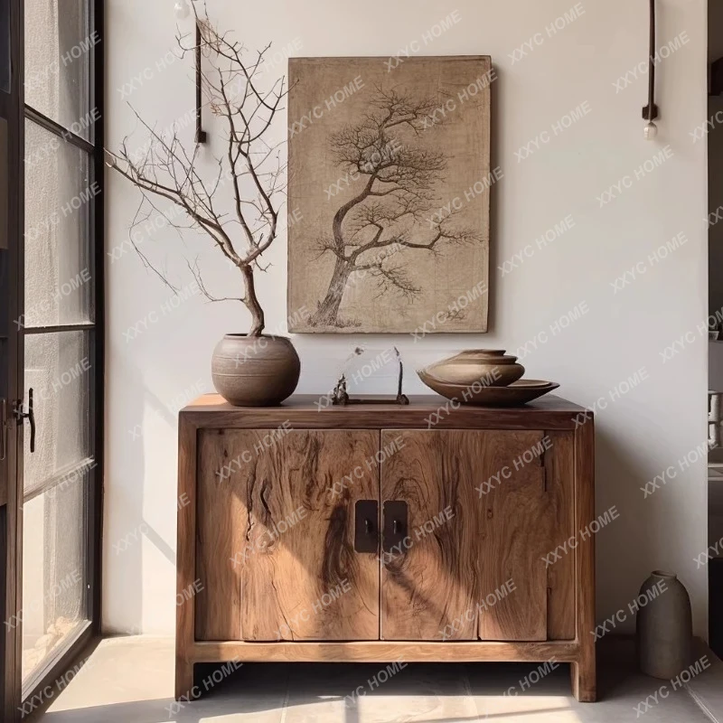 

Тумба-столик из массива дерева в ретро-стиле, простой дизайн, для хранения вещей