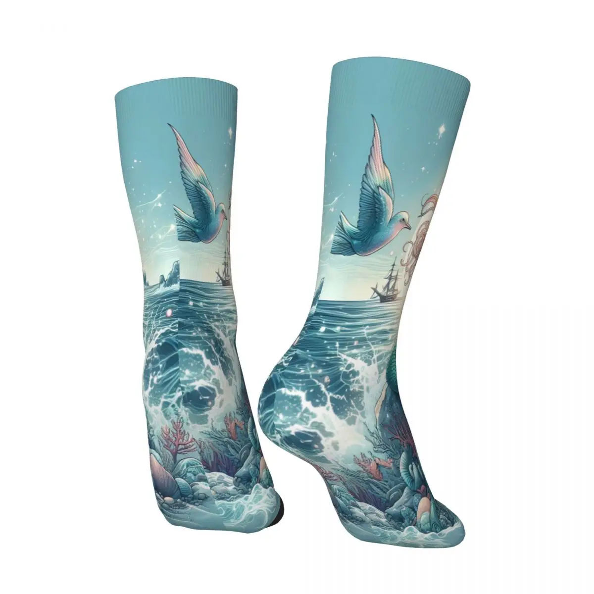 Mermaid Sock Printed Man Polyester