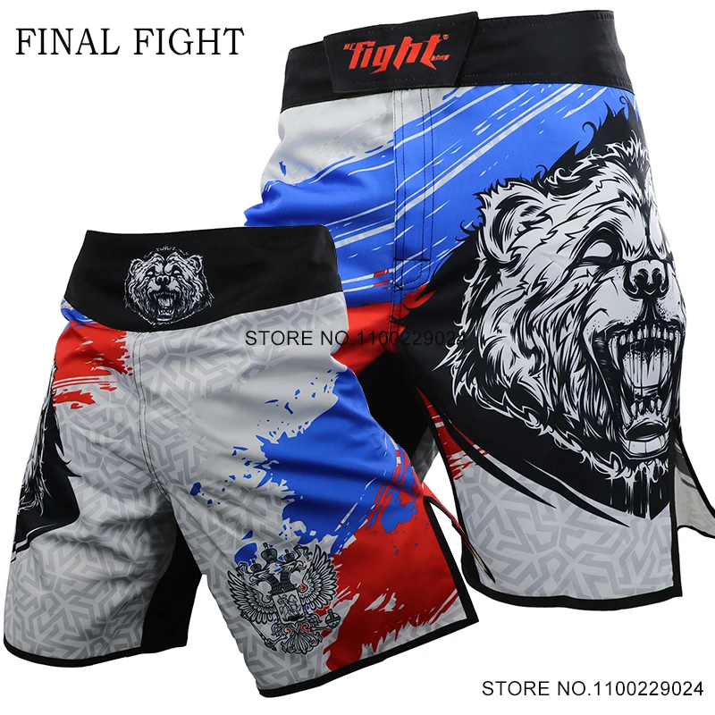 

Men's Boxing Pants Kickboxing MMA Shorts Bjj Jujitsu Fight Fierce Fighting Pants Bear Tiger Muay Thai Grappling Training Trunks