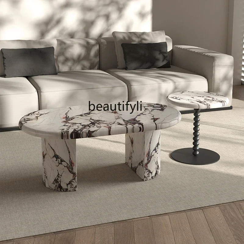 

Great discounts Marble coffee table living room home French retro light luxury modern simple side table