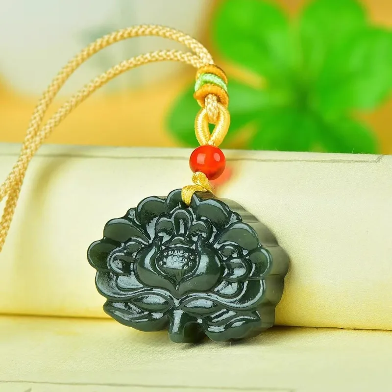 Sapphire Flower Blooming Rich Orchid Jade Pendant Women's Necklace