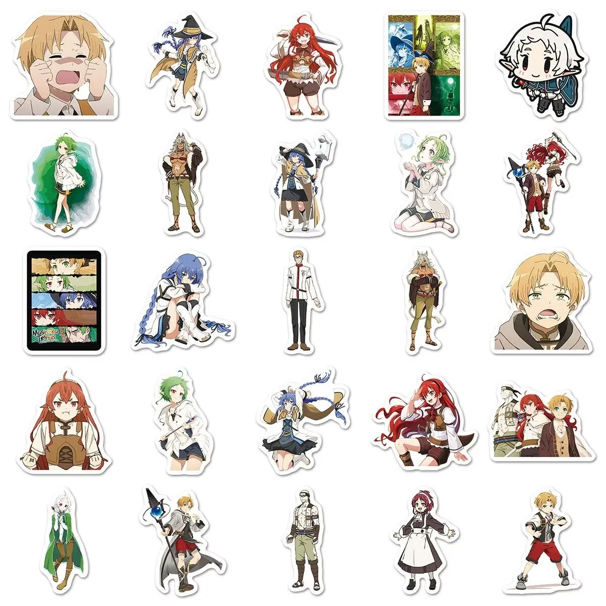 50pcs/set Mushoku Tensei Jobless Reincarnation Anime Stickers Rudeus Roxy Eris Sylphiette DIY Decor Stickers Cosplay Decals