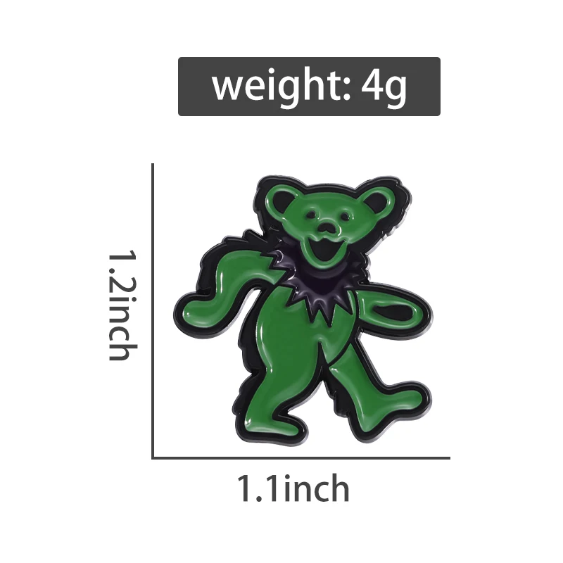 Cartoon Dancing Bear Enamel Pin Funny Cute Animal Bear Brooches Lapel Badge Jacket Accessories Jewelry Gift For Friends