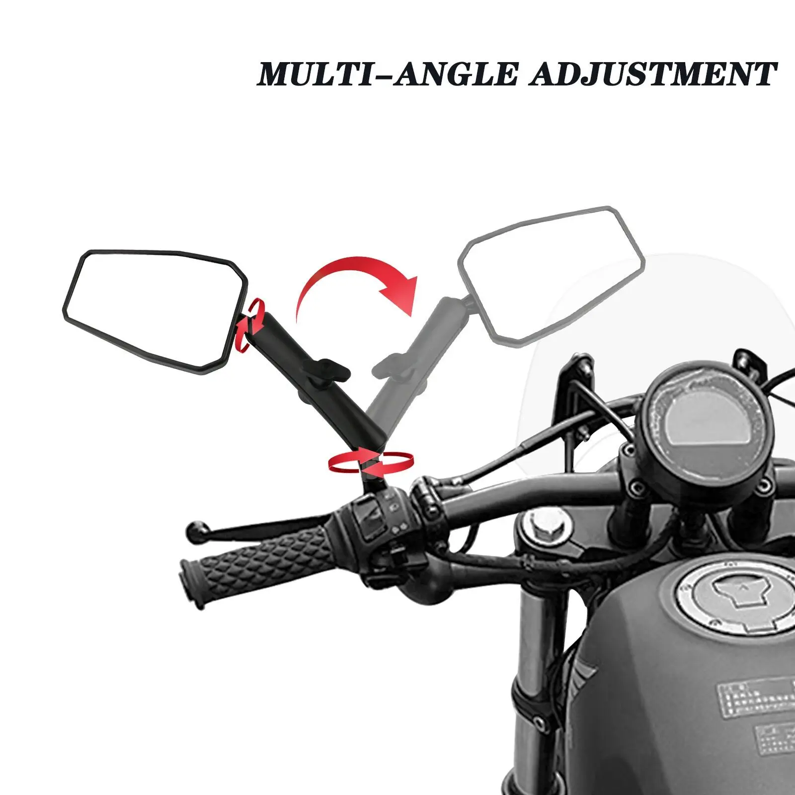 Motorcycle Universal Foldable Rear View Mirror 360 Degree Rotating ADV Motorbike Westwind Off Road Wide View Handlebar Mirrors