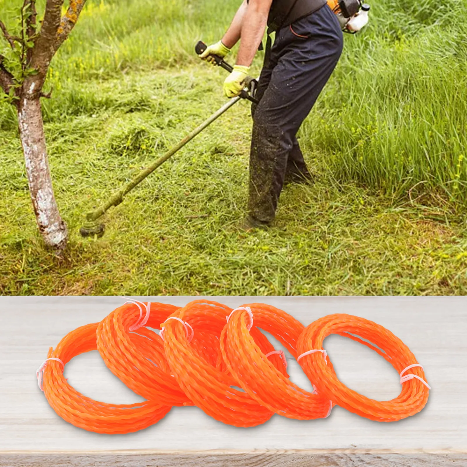 5pcs Grass Trimmer Line Nylon Spiral Brush Cutter Rope Lawn Mower Head Accessory For EGO 56-Volt .095