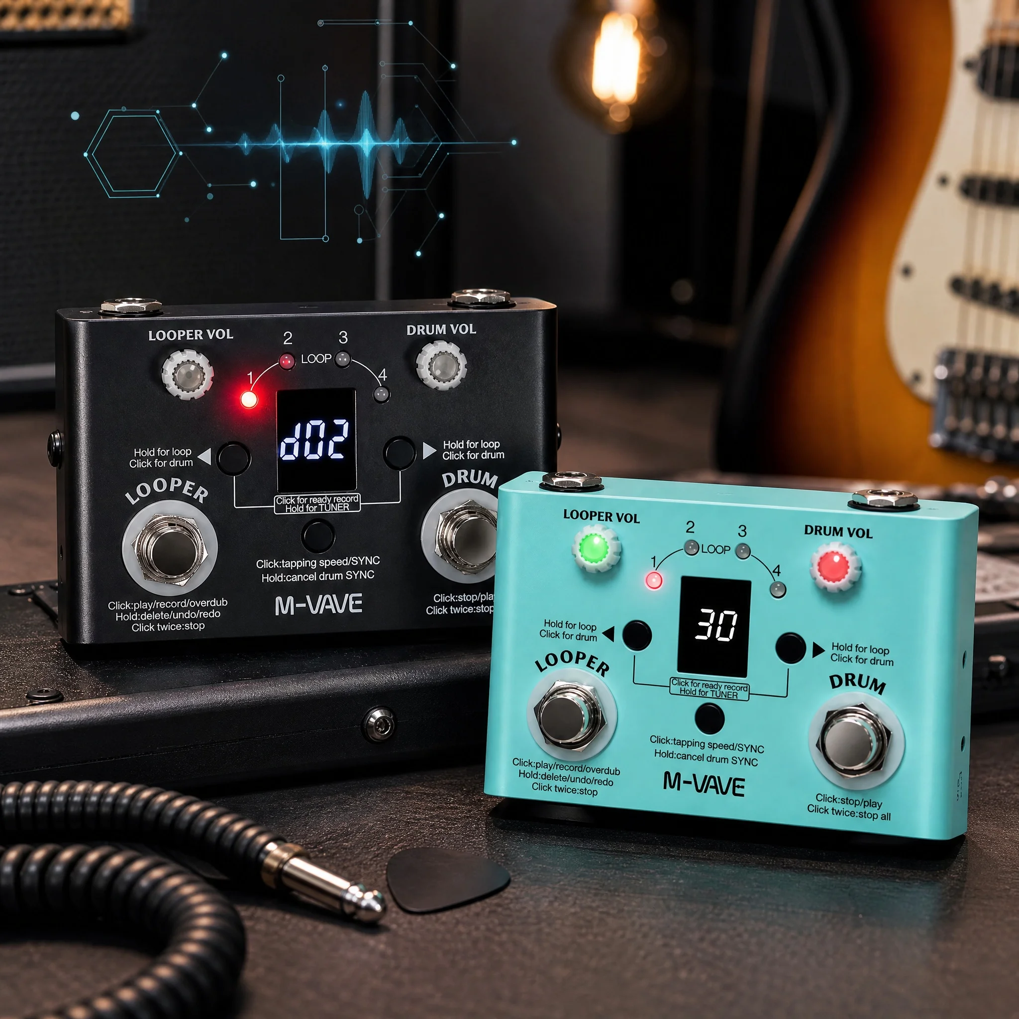 M VAVE Loop Drum Guitar Effect Pedal Electric Guitar Tuner Recorder Device For Music Creation And Stage Performance