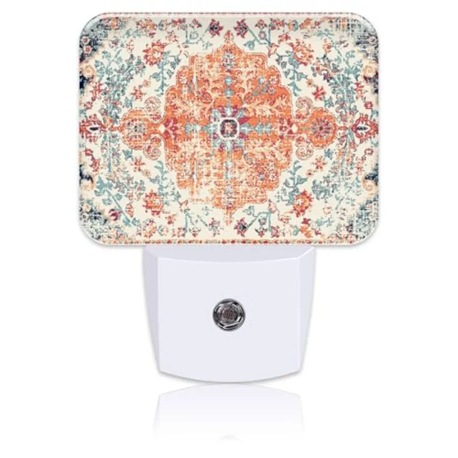 Night Light Plug into Wall, Vintage Bohemian Night Light with Dusk to Dawn Sensor for Kid Girls Boys Women Men Bedroom, Hallway