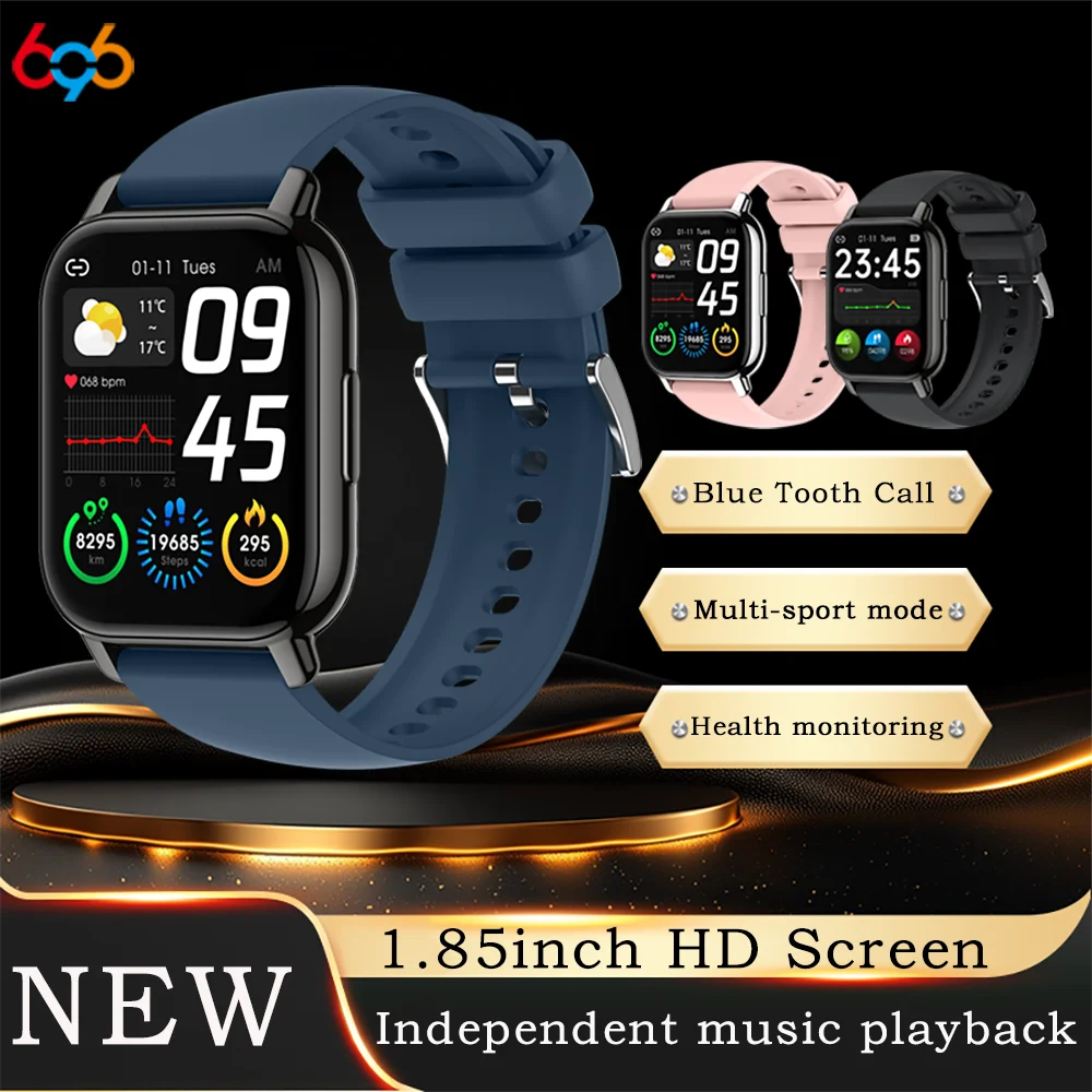 

1.85" Color Screen Blue Tooth Call Smart Watches Health Sleep Monitor Sports Fitness Smartwatch Music Playing Waterproof Weather