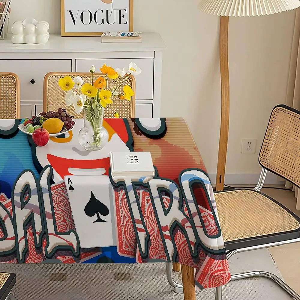 لعبة B-Balatro مفرش طاولة مستطيل ديكور للطاولات قابل لإعادة الاستخدام مقاوم للماء المطبخ طاولة طعام القماش عطلة الطرف الديكور #2