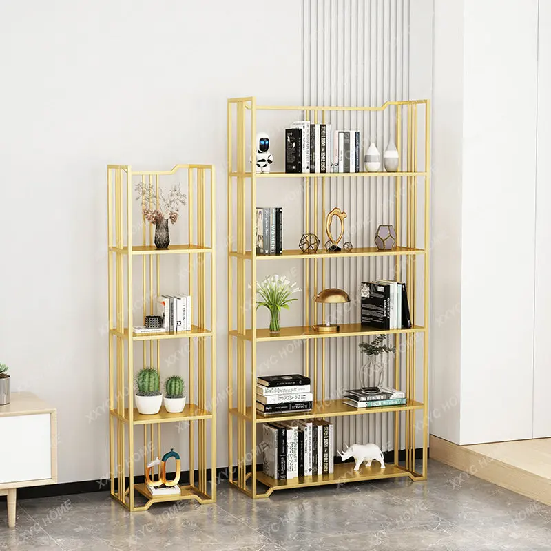 Bedroom Wall Bookcase Modern Creative Living Room Storage Rack Iron Multi-Layer Storage Rack