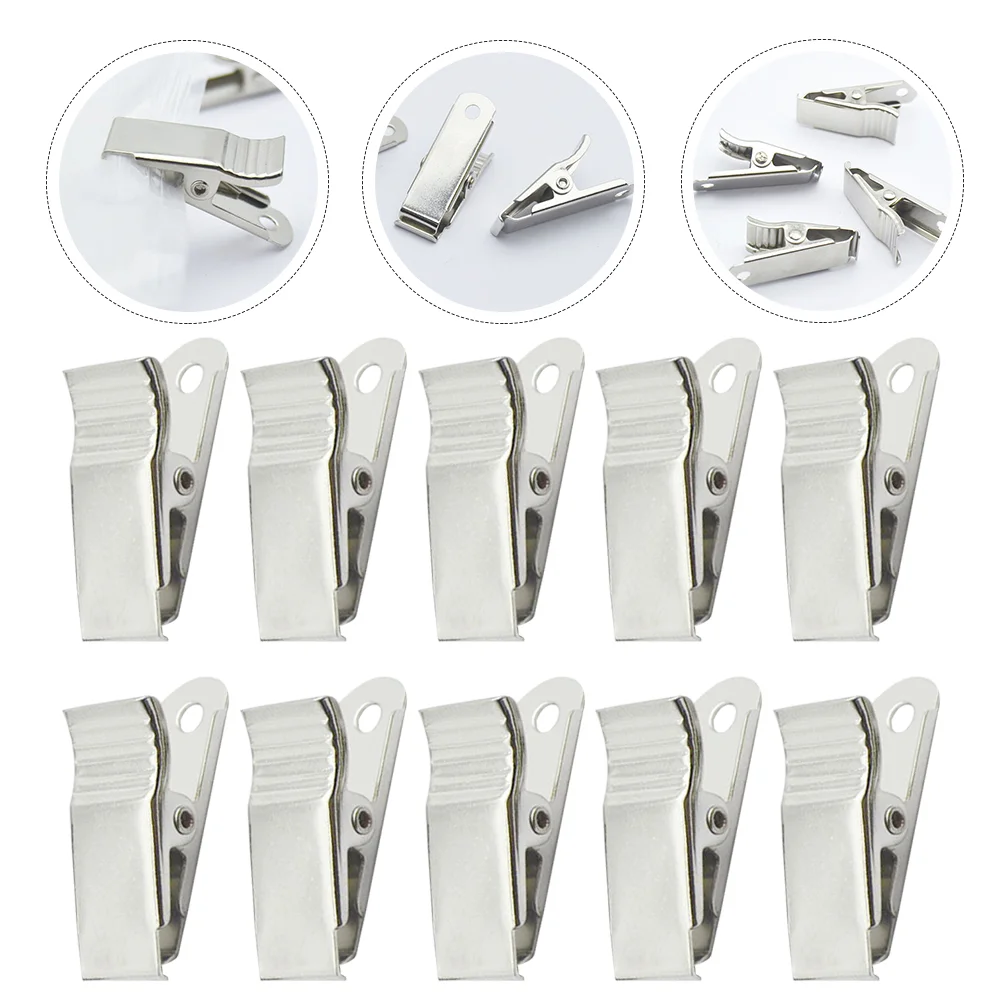 100 Pcs Certificate Badge Holders Strengthened Straps Metal Clasp Binder Clips Reel Chic Portable Creative Spring Work