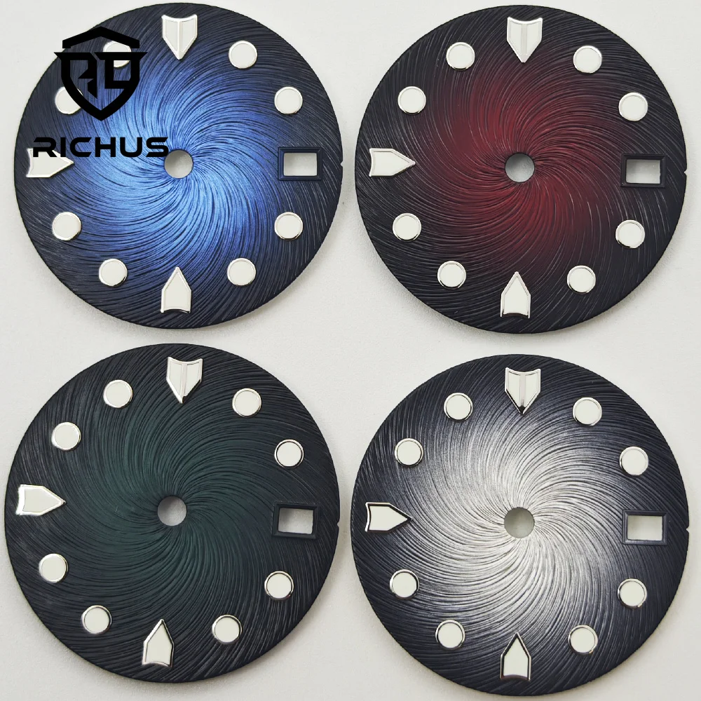 

Циферблат часов RICHUS NH35, 28,5 мм, циферблат, зеленый светящийся, подходит для NH34, NH35, NH36, аксессуары для часов с механизмом