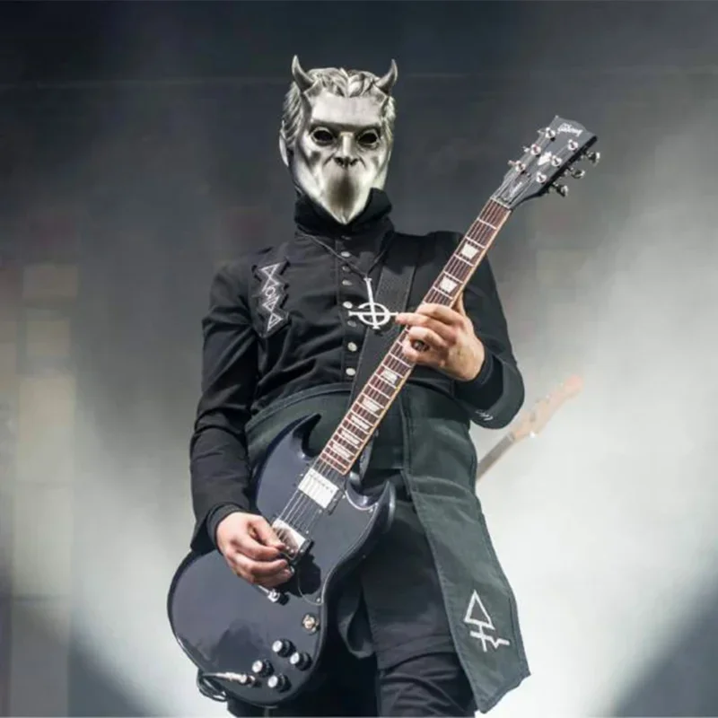 2025 AA Ghost B.C روك رول مجهول الغول الفرقة Grucifix بابا إميري الكبار اللاتكس خوذة لكامل الوجه قناع هالوين تأثيري جديد wat1
