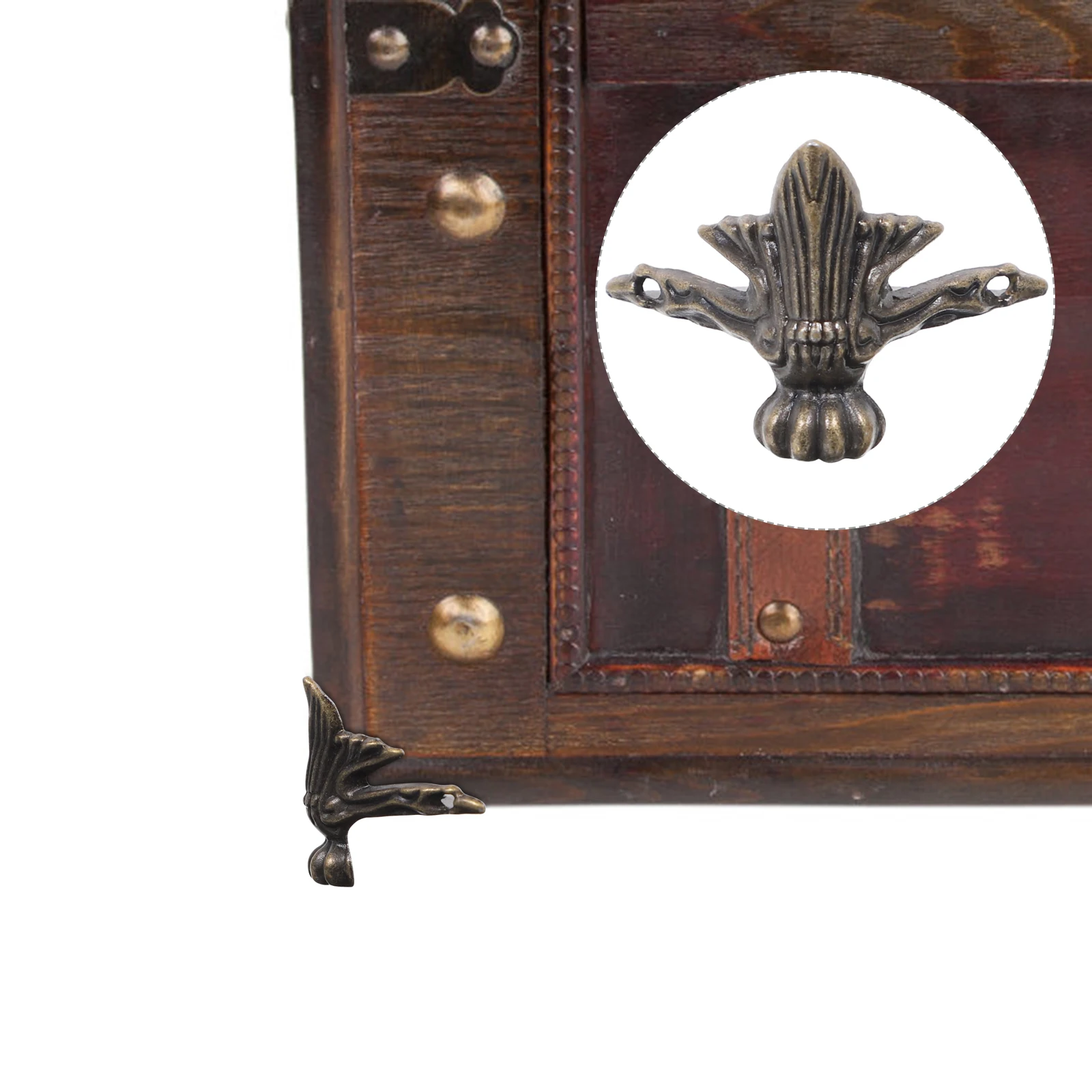

20pcs Furniture Zinc Alloy Retro Bun Feet for Wooden Boxes Vintage Box Corner Protector Small Bronze with Screws Durable