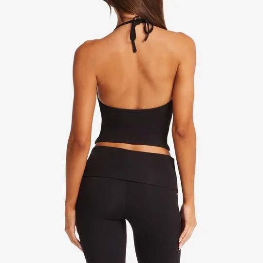 2 Piece Yoga Set Women Foldover Waist Flare Pants Bell Bottoms Tank Top Matching Set Gym Workout Fitness Wear Lounge Wear Suit