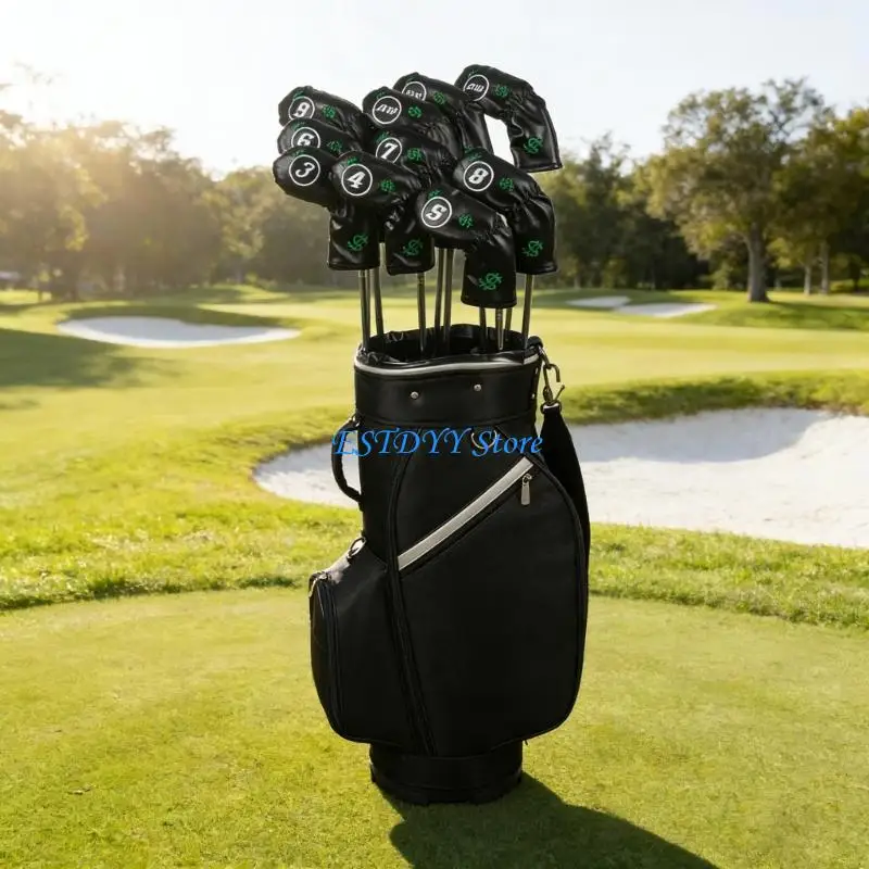 G6DE Numbered Closure Golf Iron Protectors Water Resistant PU Fabric Scratch Resistant Sleeves For Various Clubs