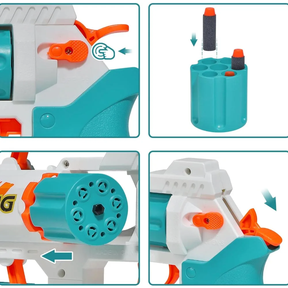 ปลอดภัยปืนของเล่น Revolver ปืนของเล่นสําหรับเด็กกีฬากลางแจ้งเกมยิงของขวัญวันเกิดที่ดีที่สุด Dropshipping Shopify